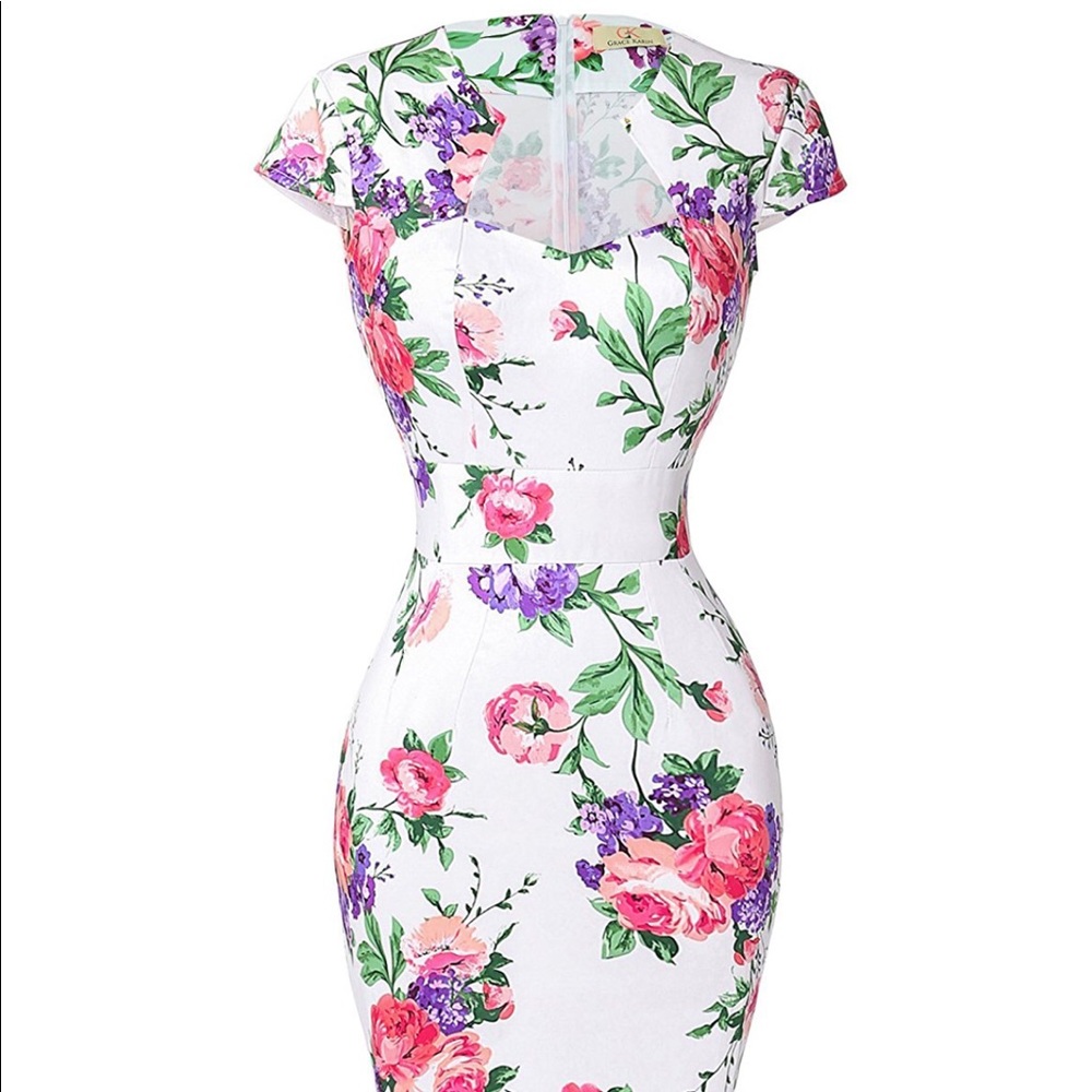 Vintage Floral Cocktail Dress